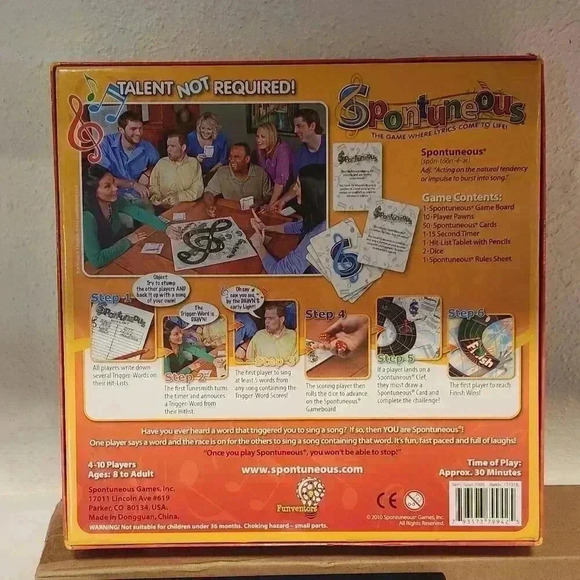 Boardgame, Opened Like New, SPONTUNEOUS, Ages 8+, 4-10 Players - Picture 5 of 5